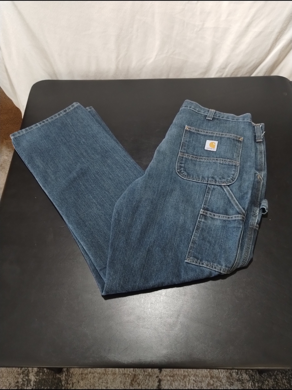Carhartt Men's Blue Denim Work Jeans Sz 38x34